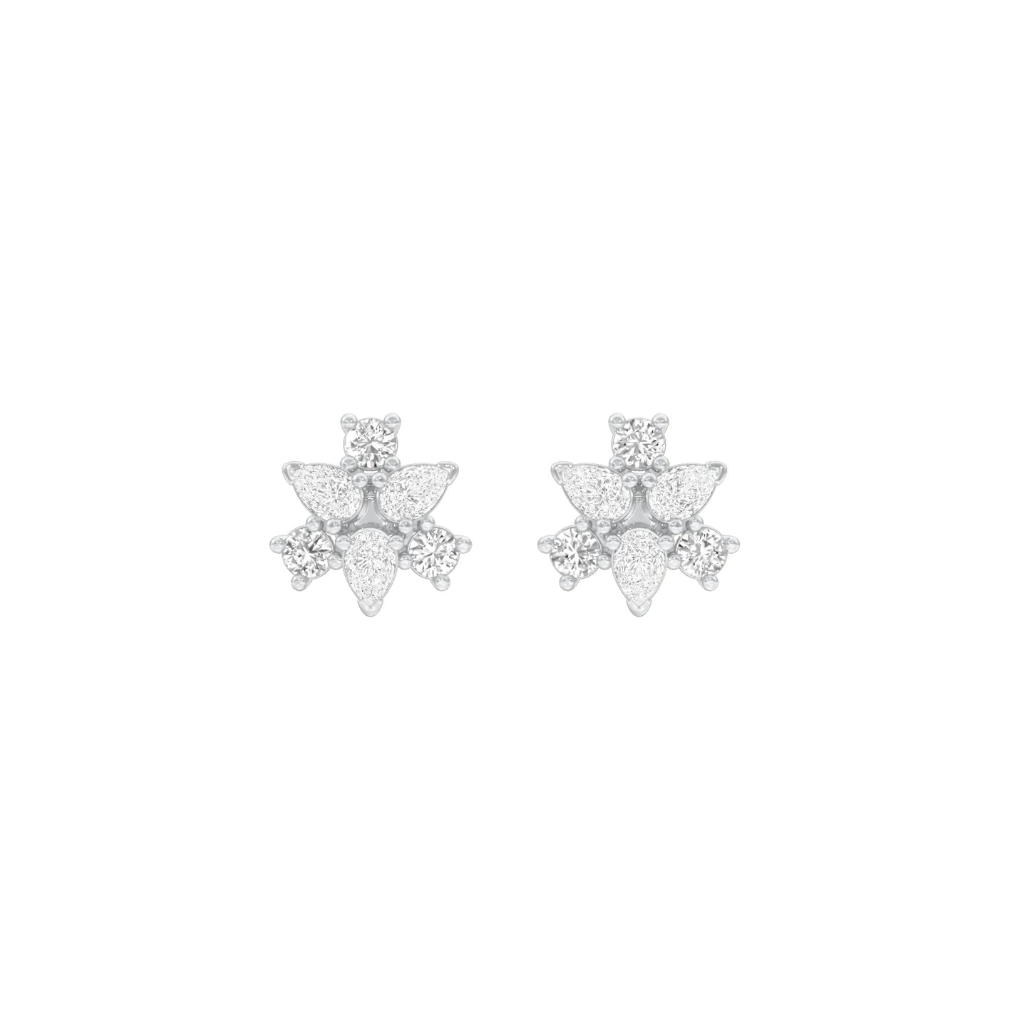Trinity Glow Diamond Stud Earrings 18 KT / White Gold