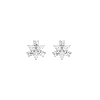 Trinity Glow Diamond Stud Earrings 18 KT / White Gold