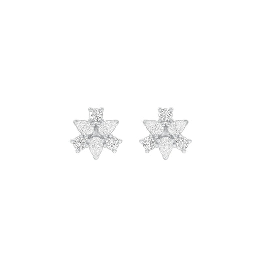 Trinity Glow Diamond Stud Earrings 18 KT / White Gold