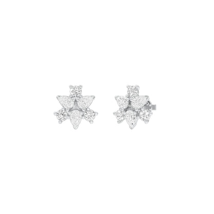 Trinity Glow Diamond Stud Earrings 18 KT / White Gold
