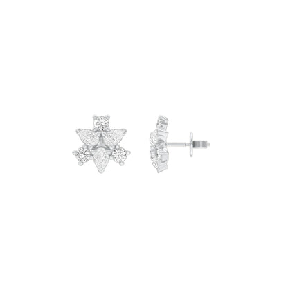 Trinity Glow Diamond Stud Earrings 18 KT / White Gold