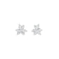 Sparkling Lily Diamond Stud Earrings 18 KT / White Gold