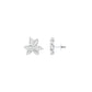 Sparkling Lily Diamond Stud Earrings 18 KT / White Gold