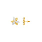 Sparkling Lily Diamond Stud Earrings 18 KT / Yellow Gold