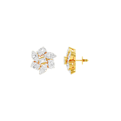 Midnight Bloom Diamond Stud Earrings 18 KT / Yellow Gold
