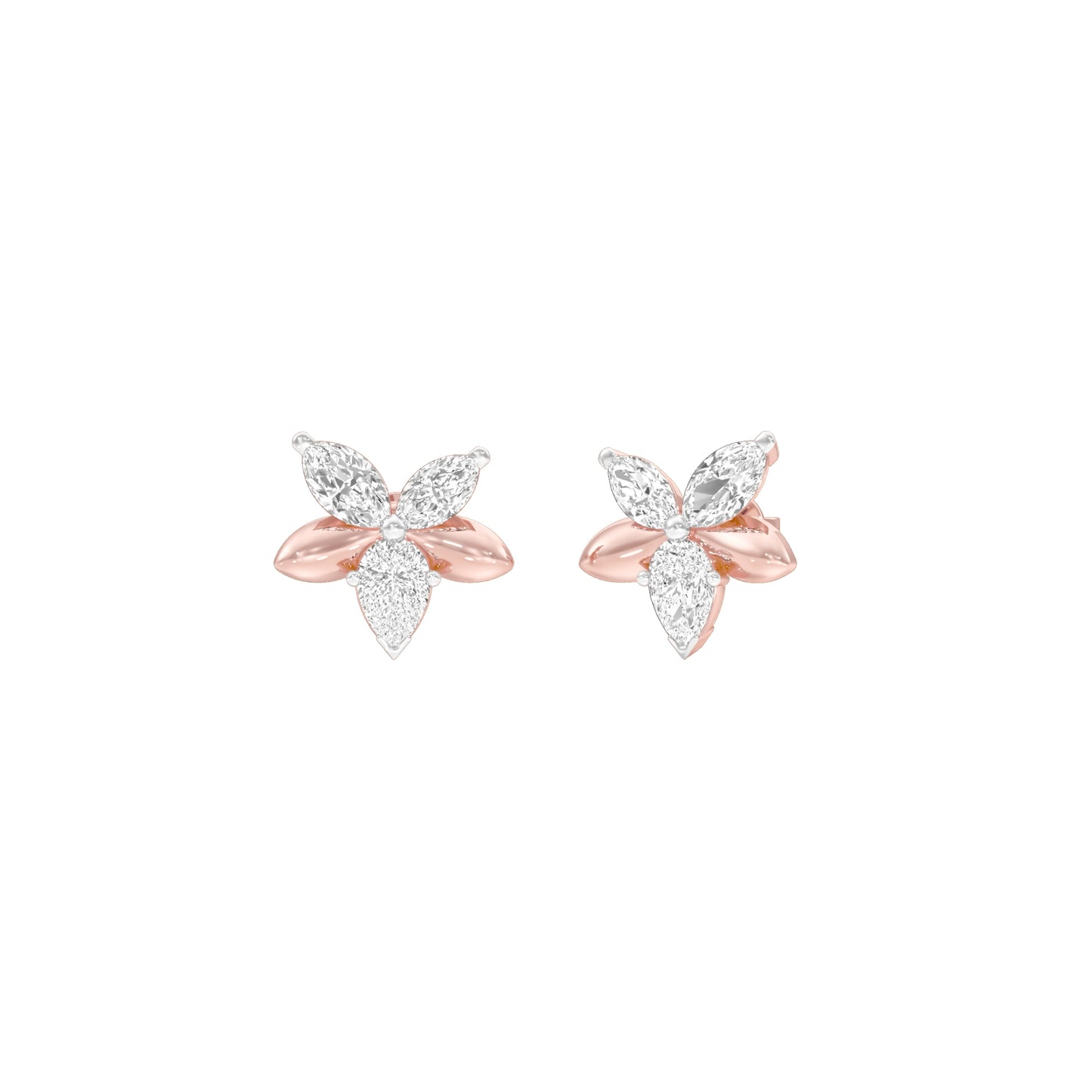 Cosmo Glow Diamond Stud Earrings 18 KT / Rose Gold