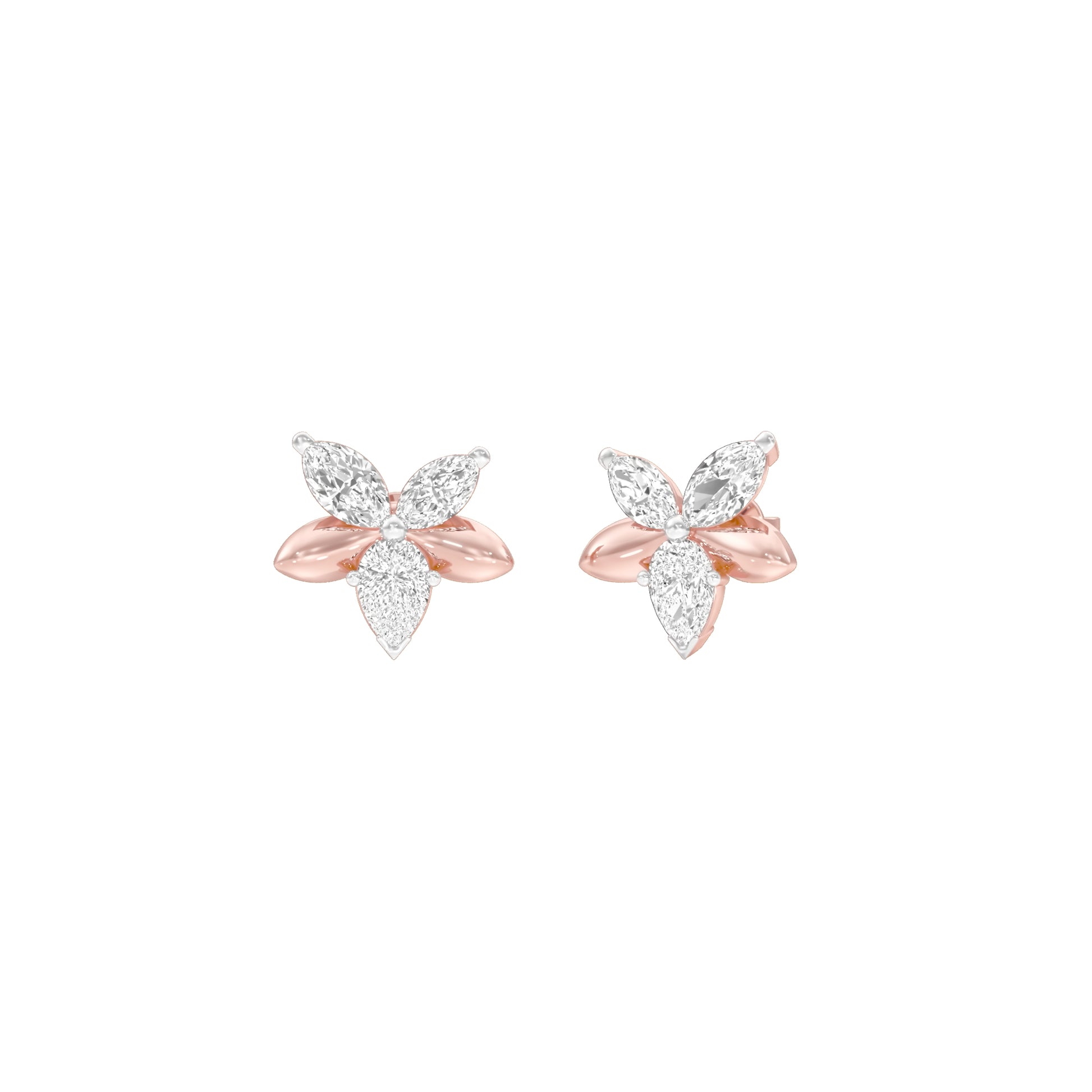 Cosmo Glow Diamond Stud Earrings 18 KT / Rose Gold