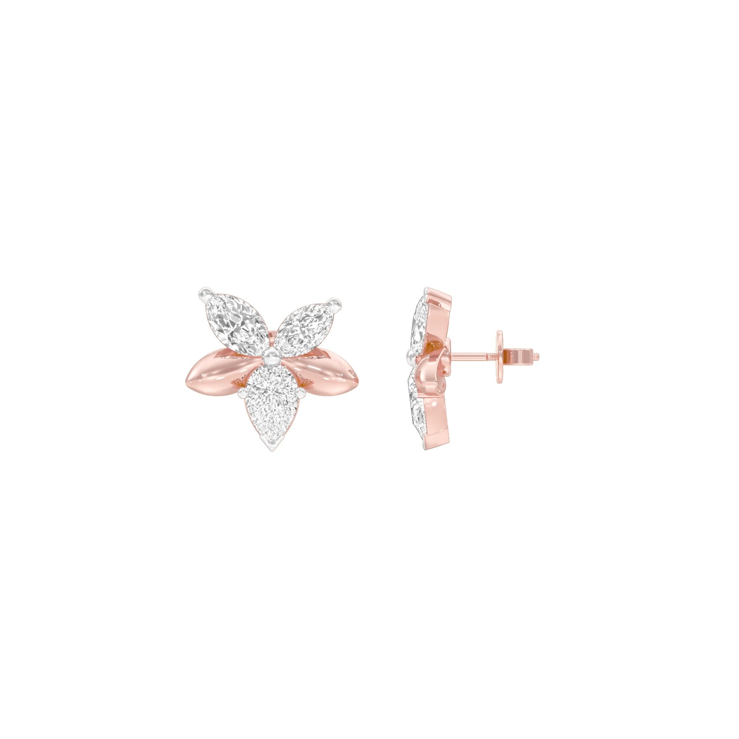 Cosmo Glow Diamond Stud Earrings 18 KT / Rose Gold