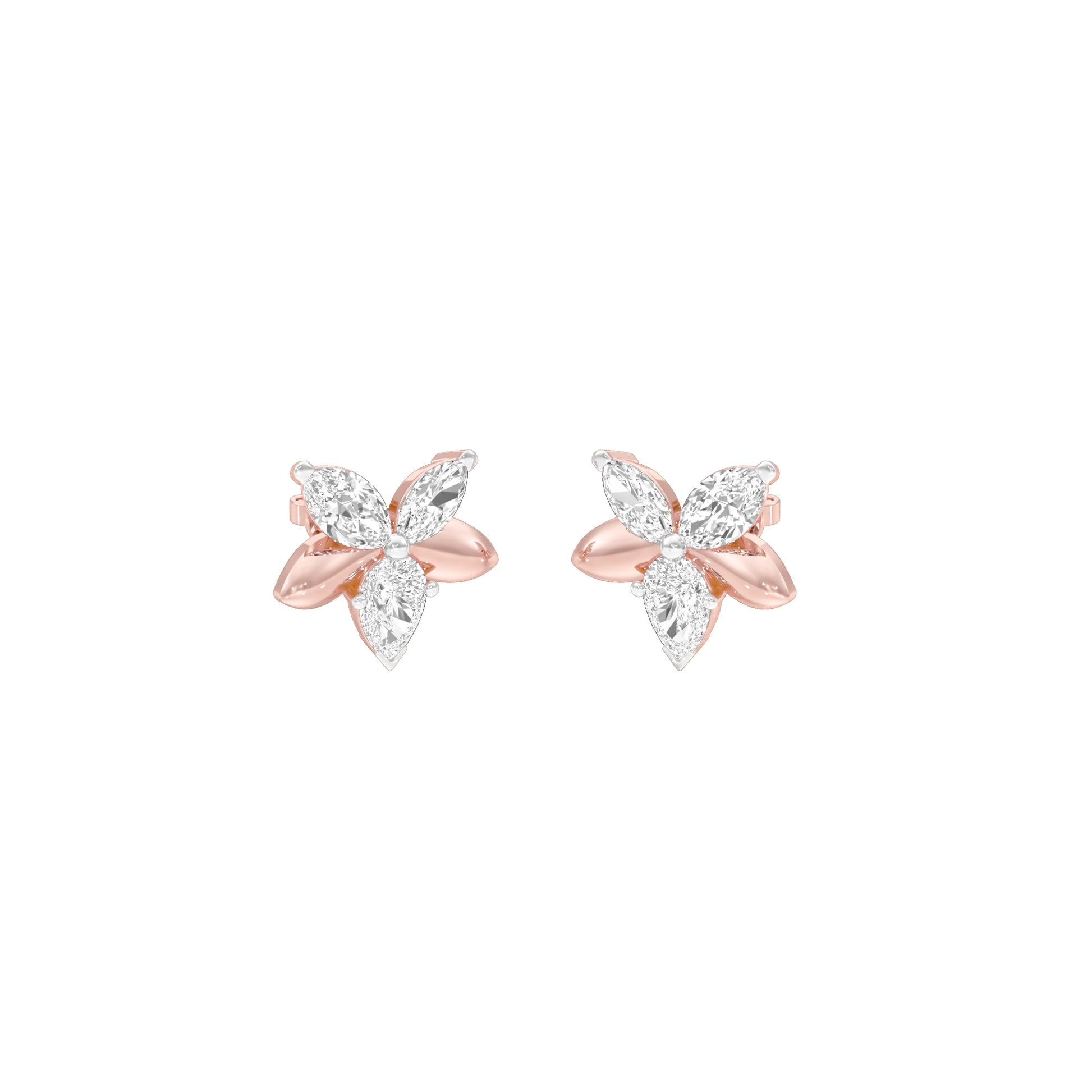 Cosmo Glow Diamond Stud Earrings 18 KT / Rose Gold