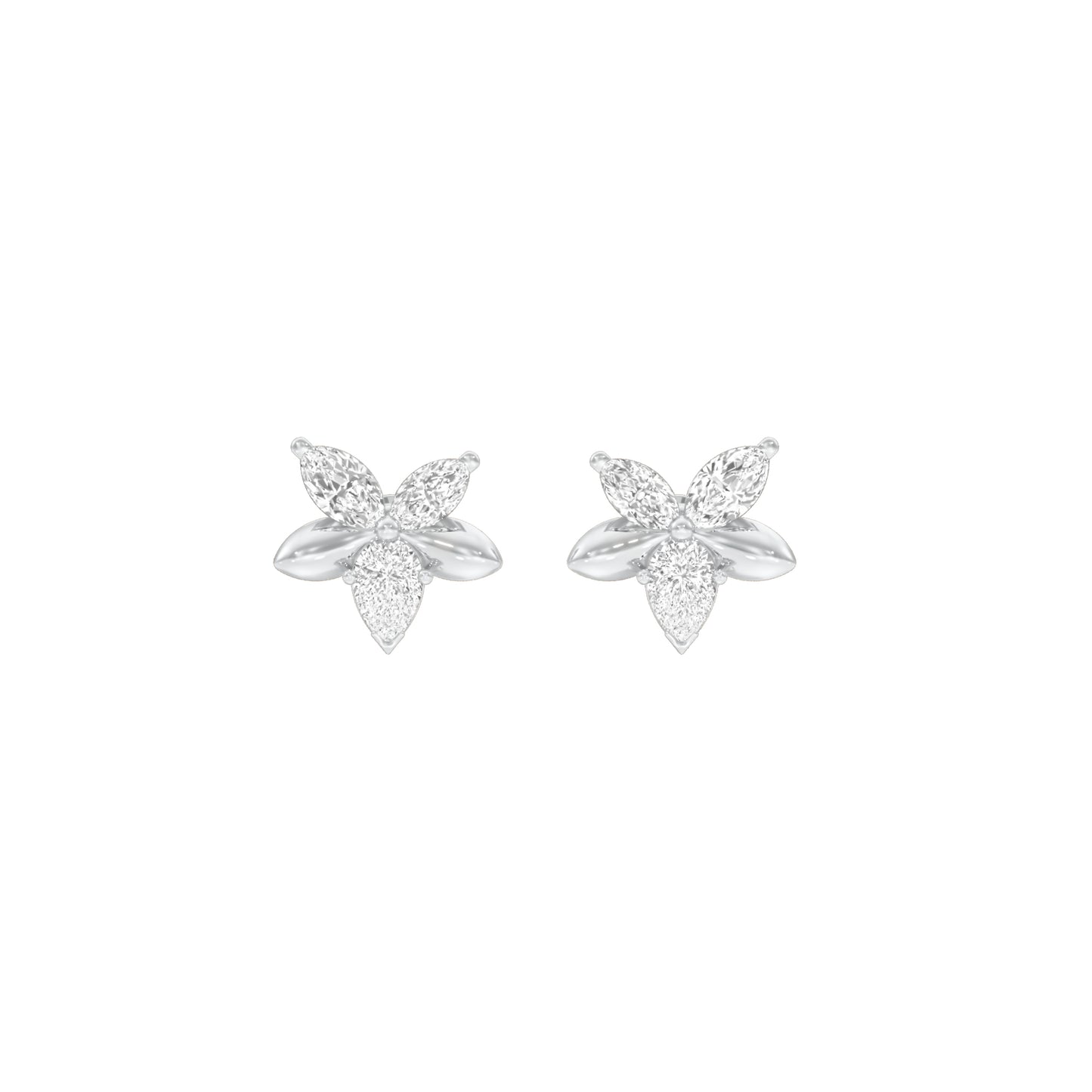 Cosmo Glow Diamond Stud Earrings 18 KT / White Gold