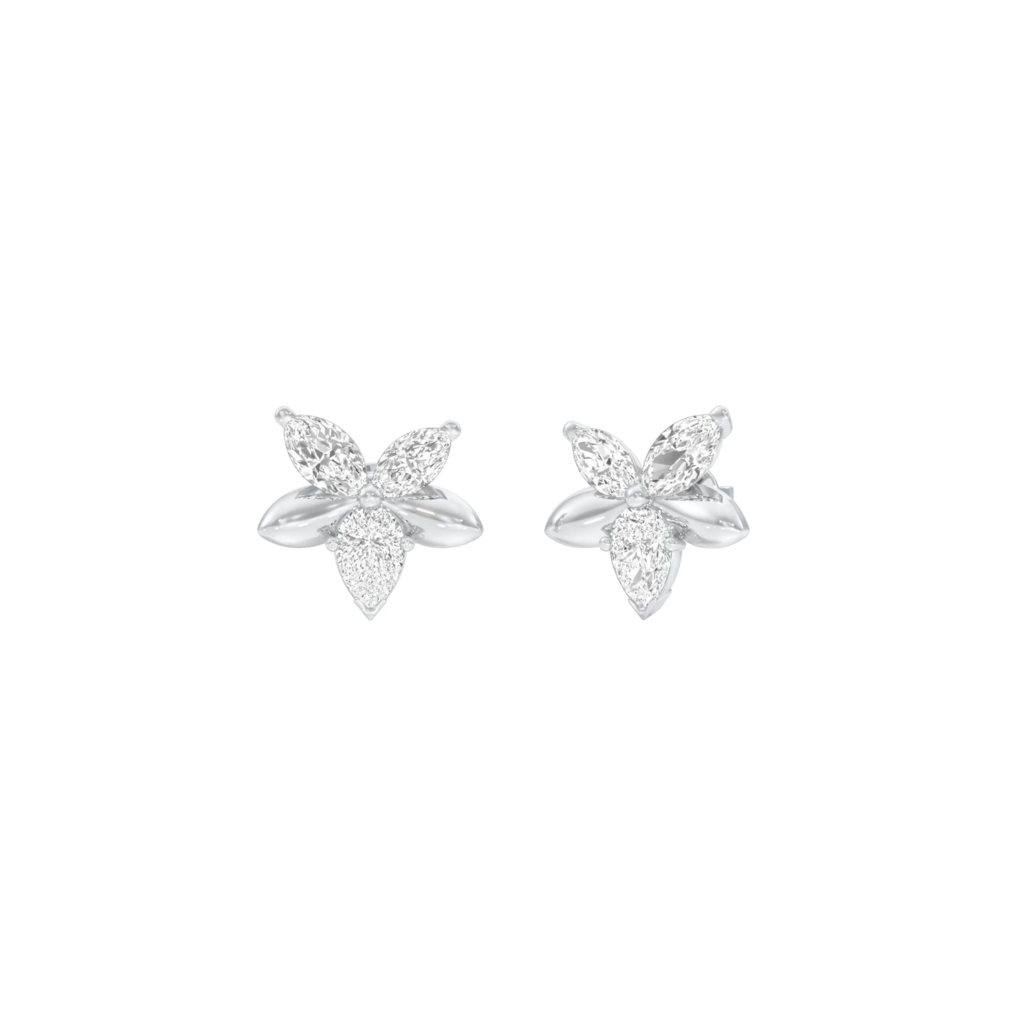 Cosmo Glow Diamond Stud Earrings 18 KT / White Gold