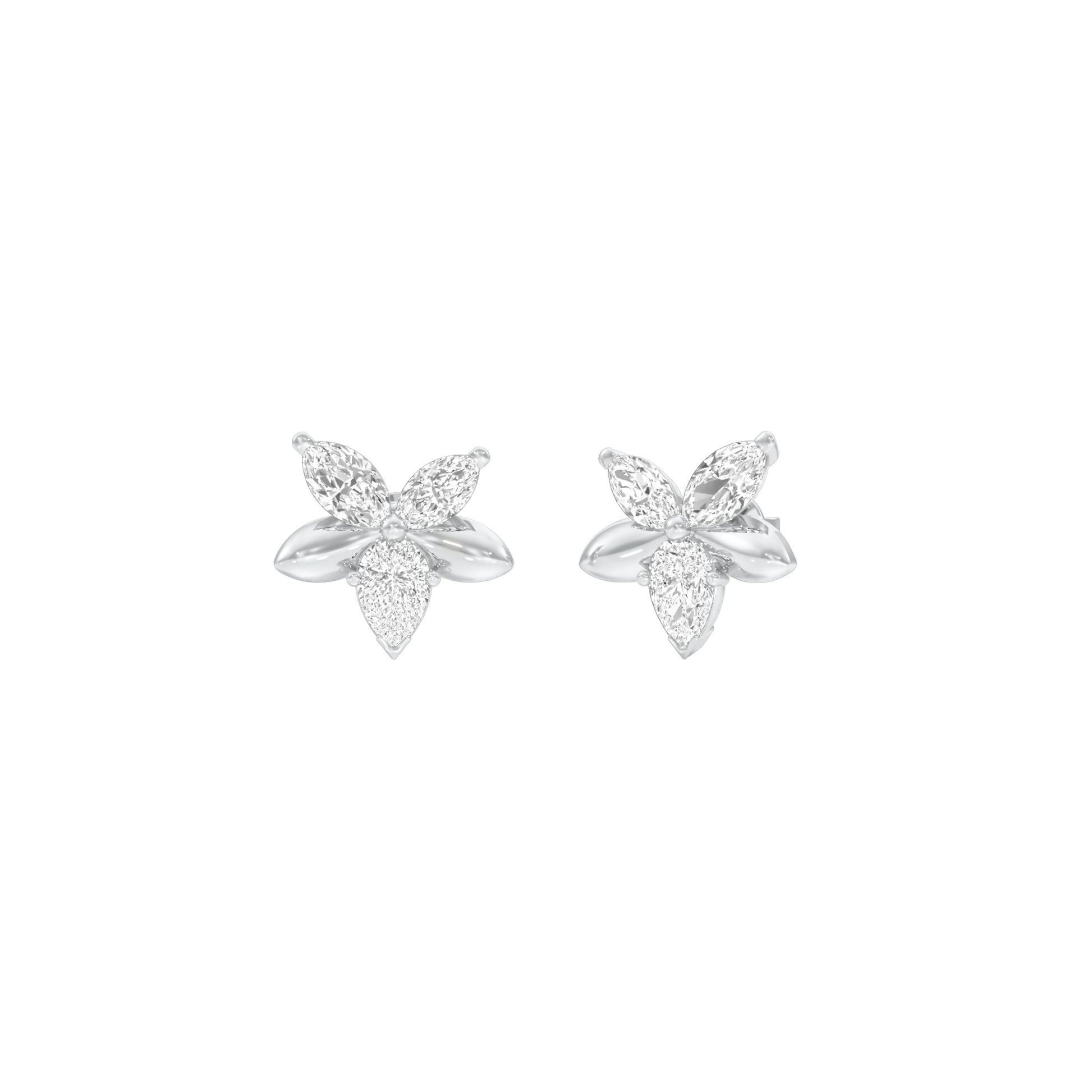 Cosmo Glow Diamond Stud Earrings 18 KT / White Gold