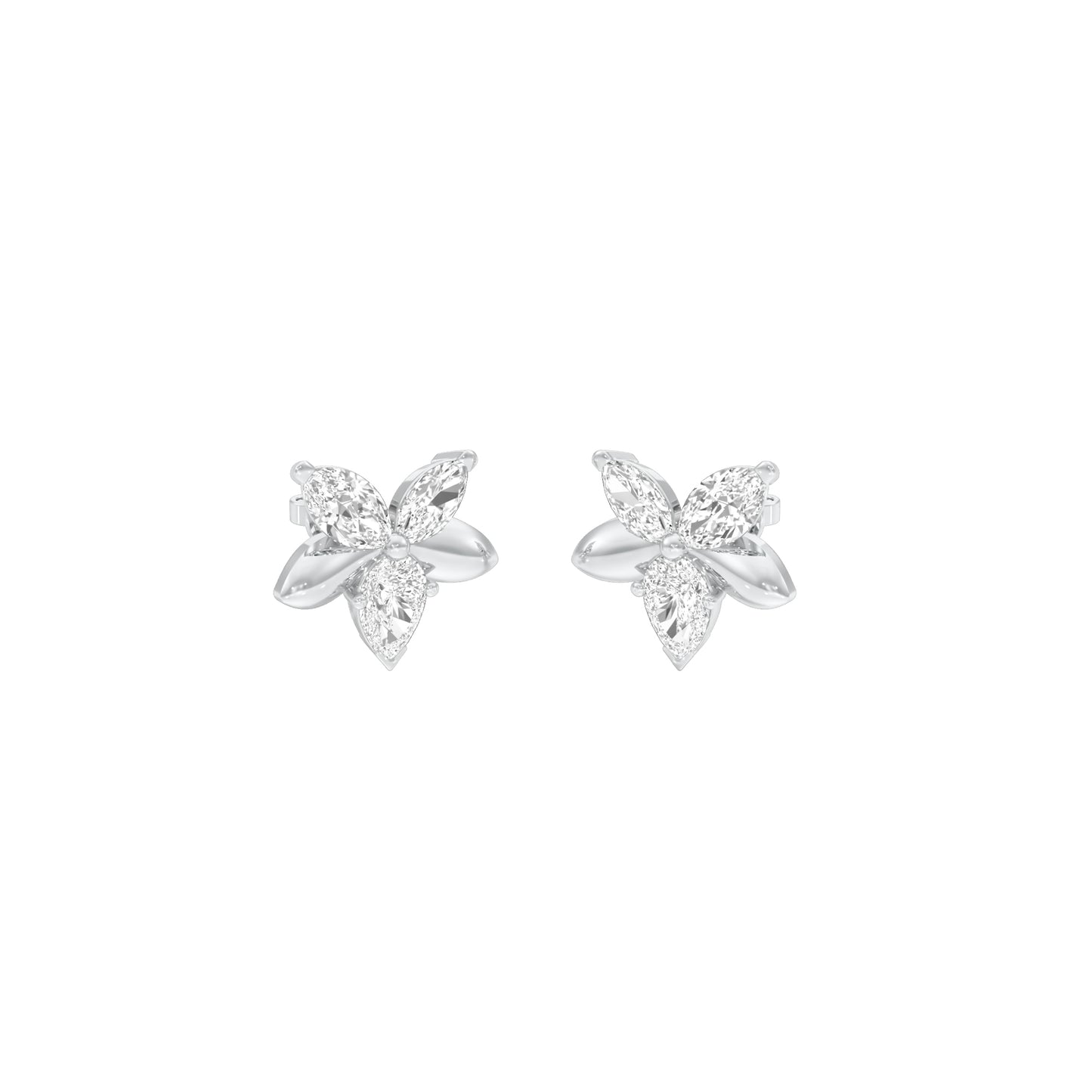 Cosmo Glow Diamond Stud Earrings 18 KT / White Gold