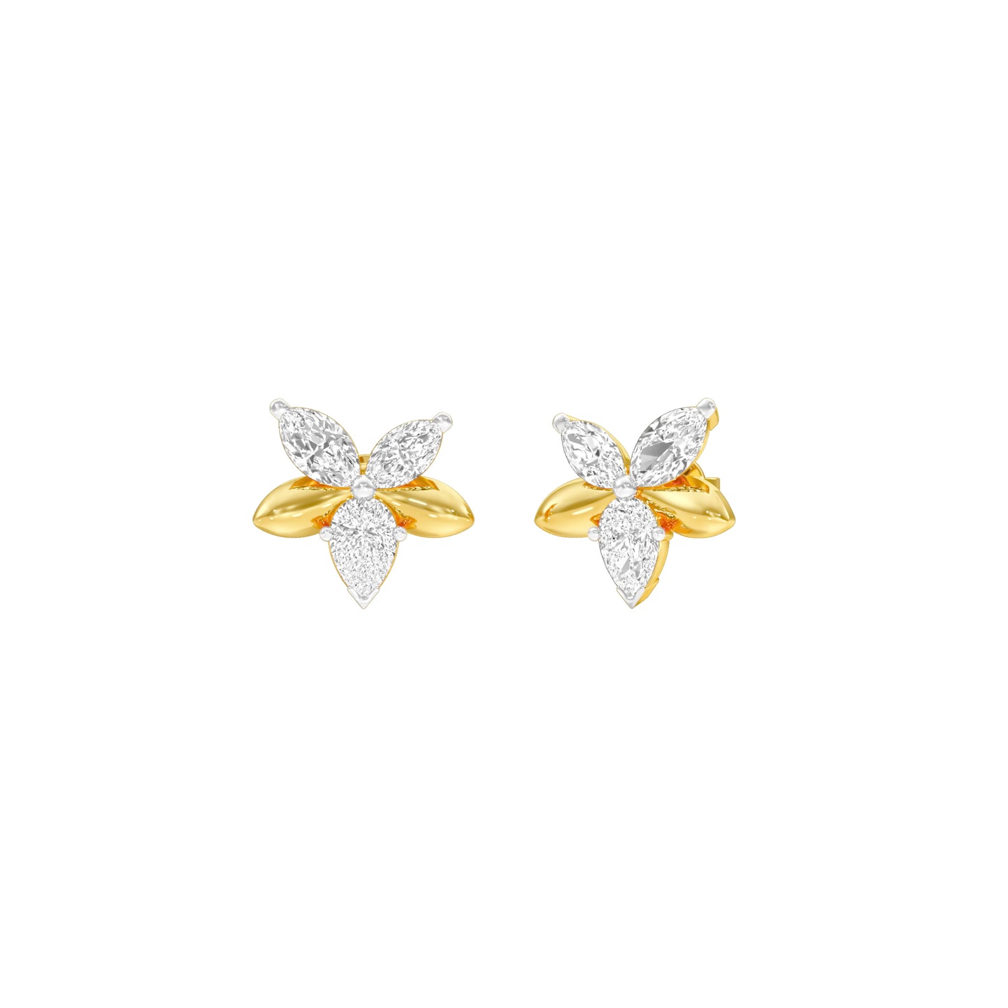 Cosmo Glow Diamond Stud Earrings 18 KT / Yellow Gold