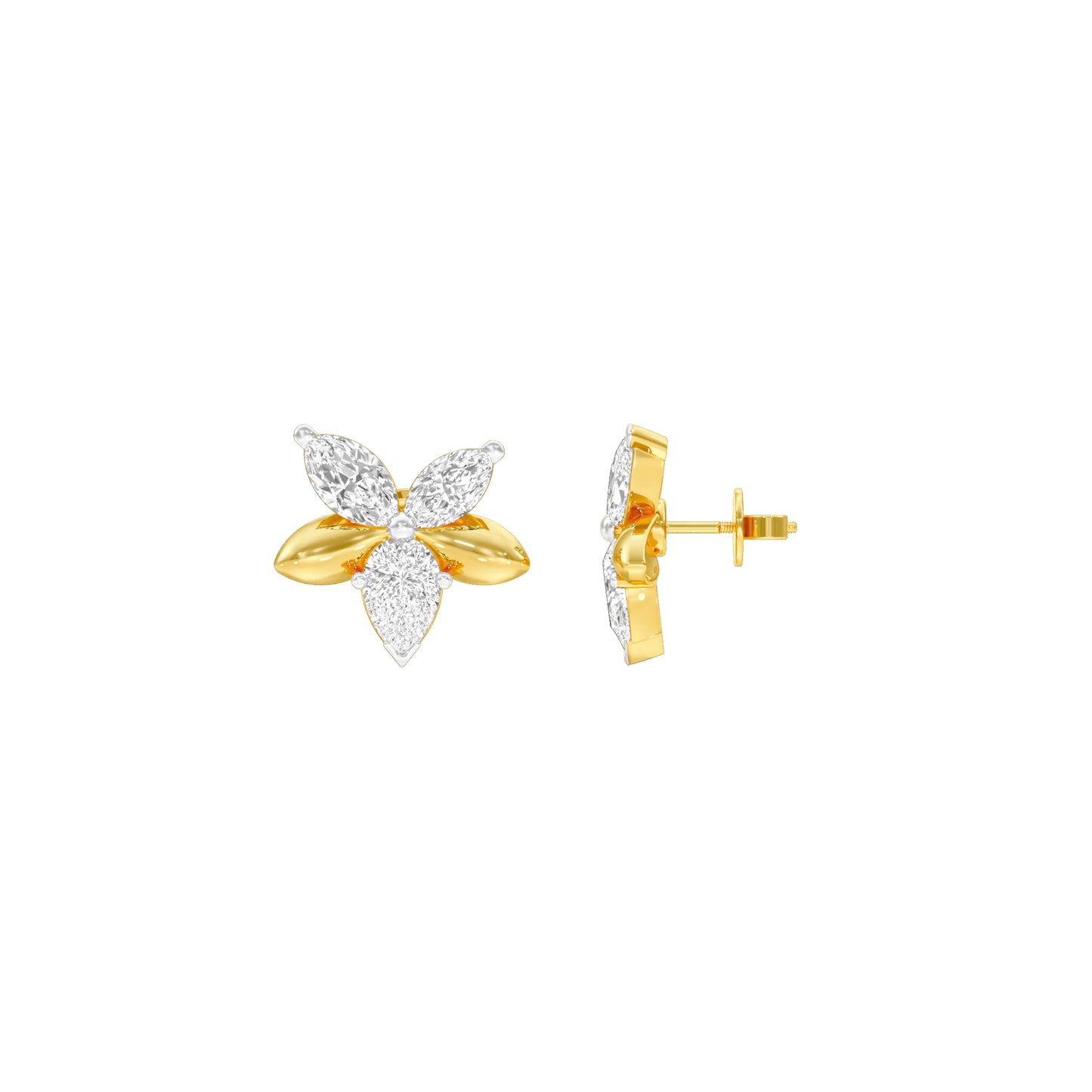 Cosmo Glow Diamond Stud Earrings 18 KT / Yellow Gold