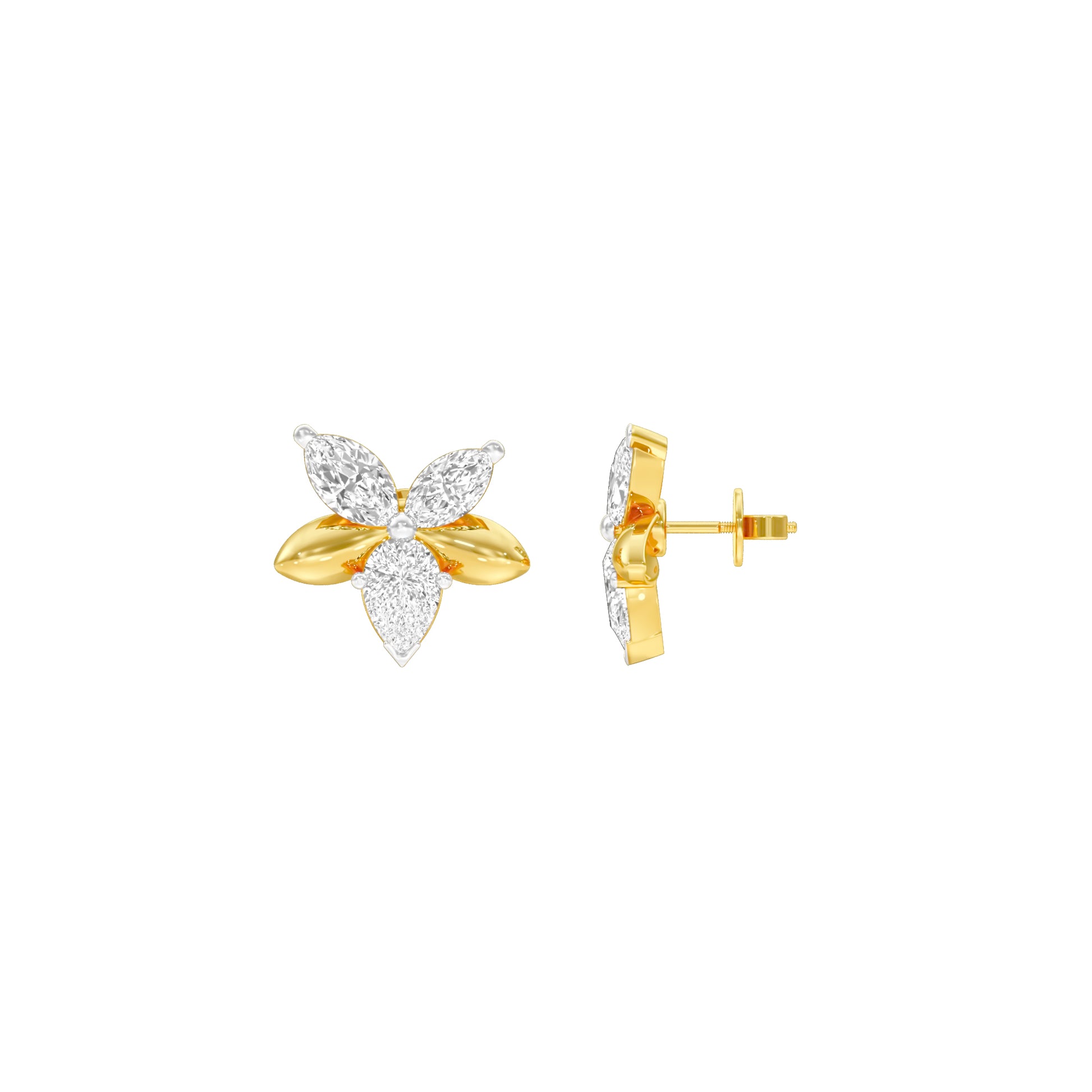 Cosmo Glow Diamond Stud Earrings 18 KT / Yellow Gold