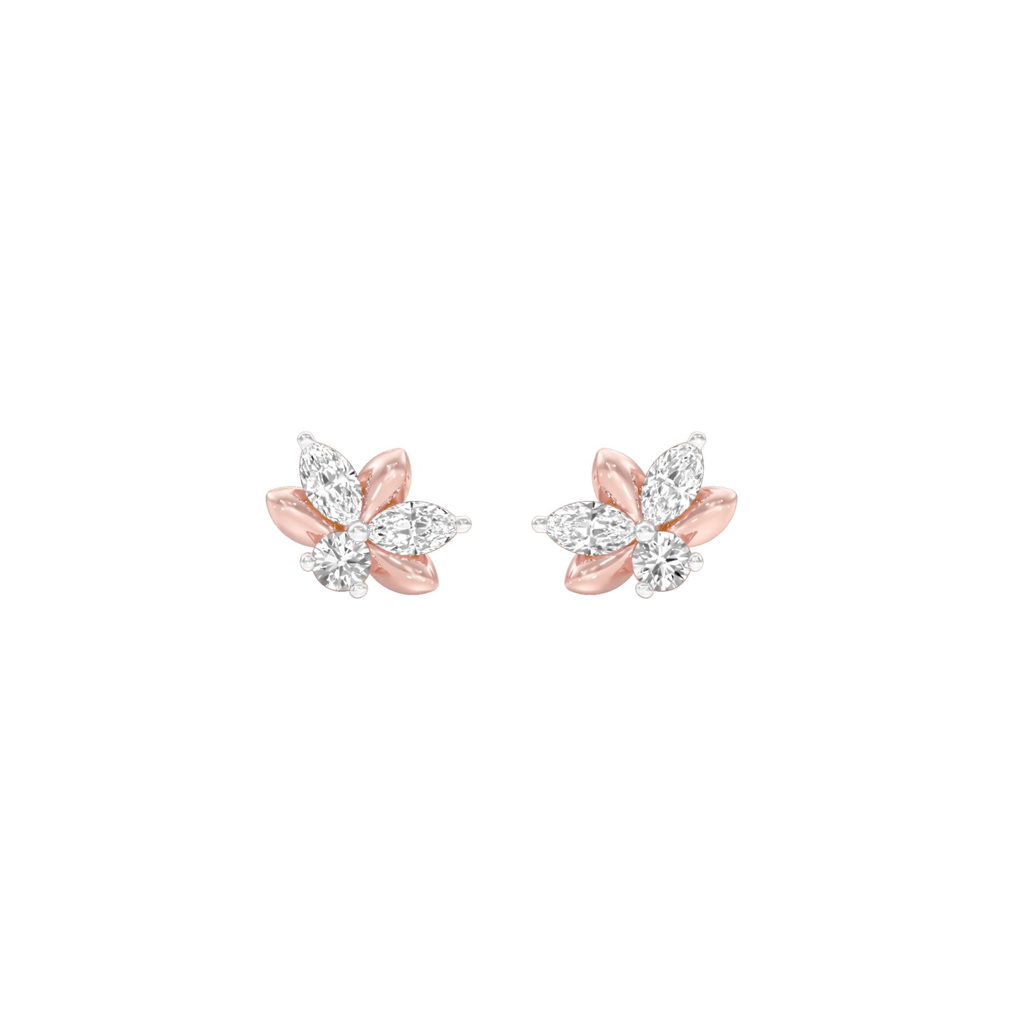 City-Ready Blossom Diamond Stud Earrings 18 KT / Rose Gold