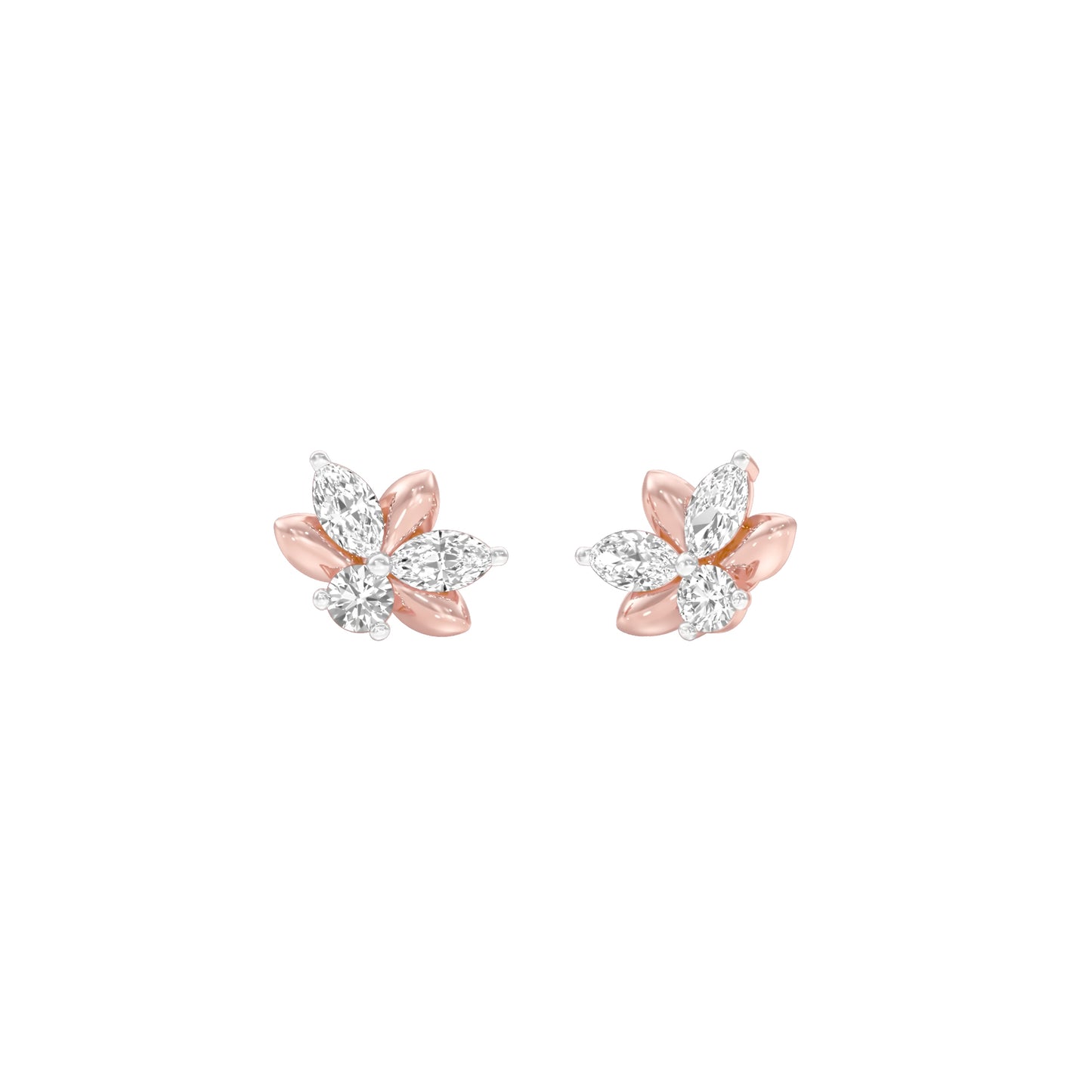 City-Ready Blossom Diamond Stud Earrings 18 KT / Rose Gold
