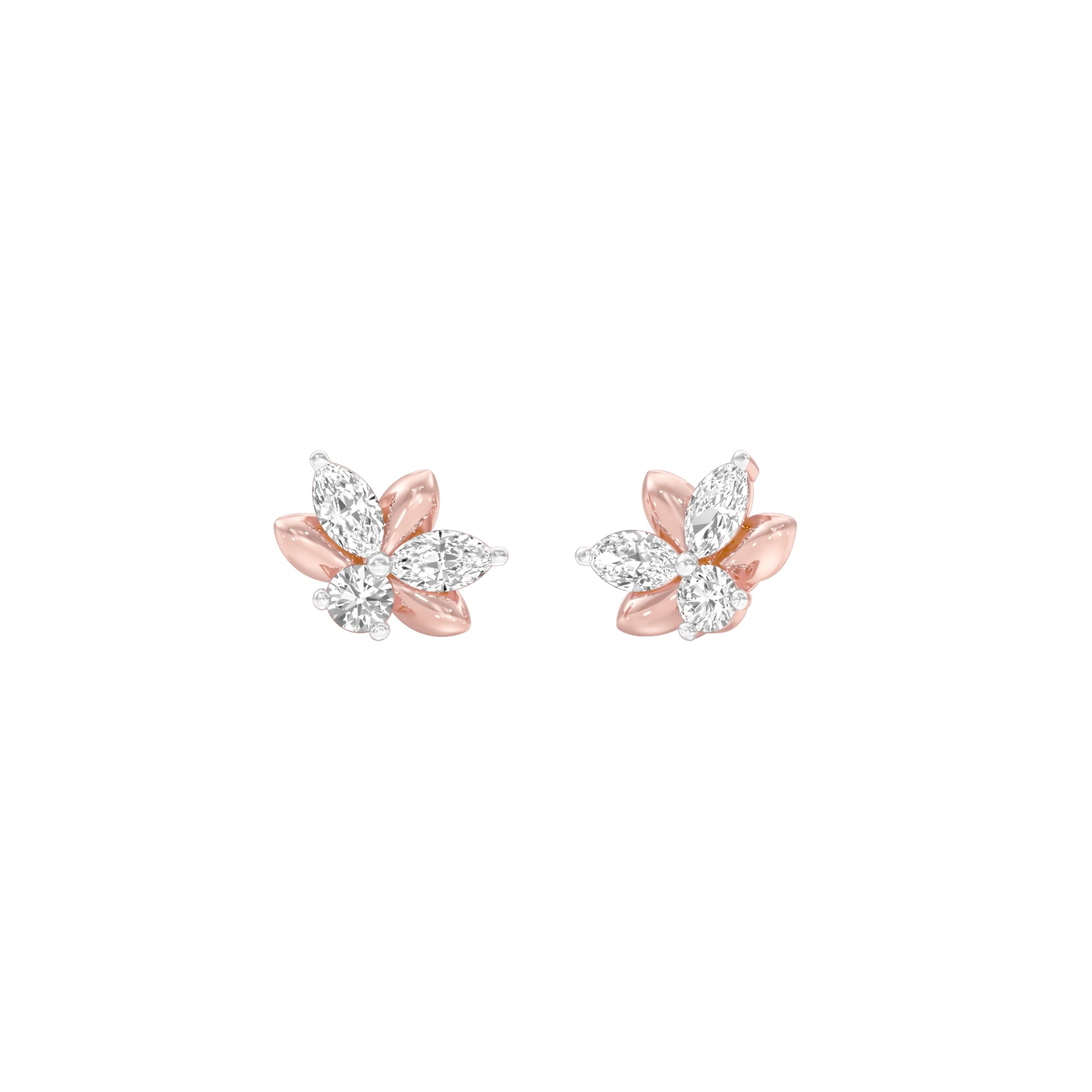 City-Ready Blossom Diamond Stud Earrings 18 KT / Rose Gold