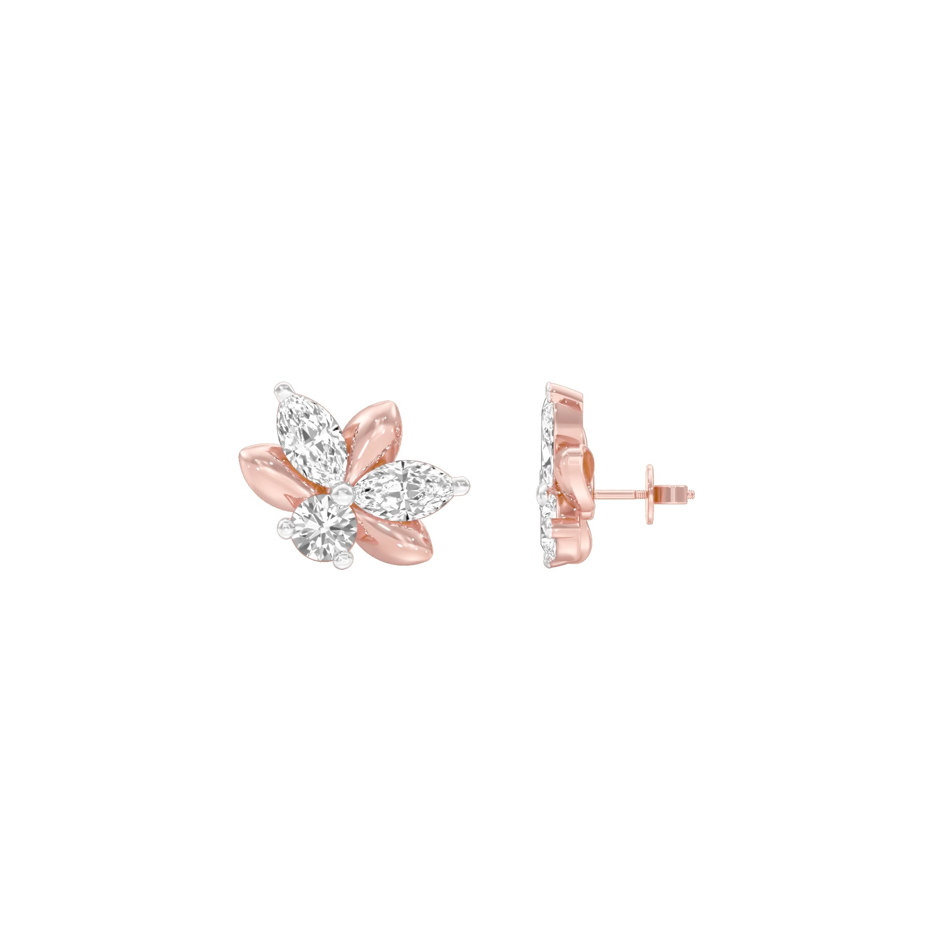 City-Ready Blossom Diamond Stud Earrings 18 KT / Rose Gold