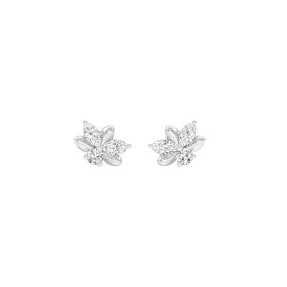 City-Ready Blossom Diamond Stud Earrings 18 KT / White Gold