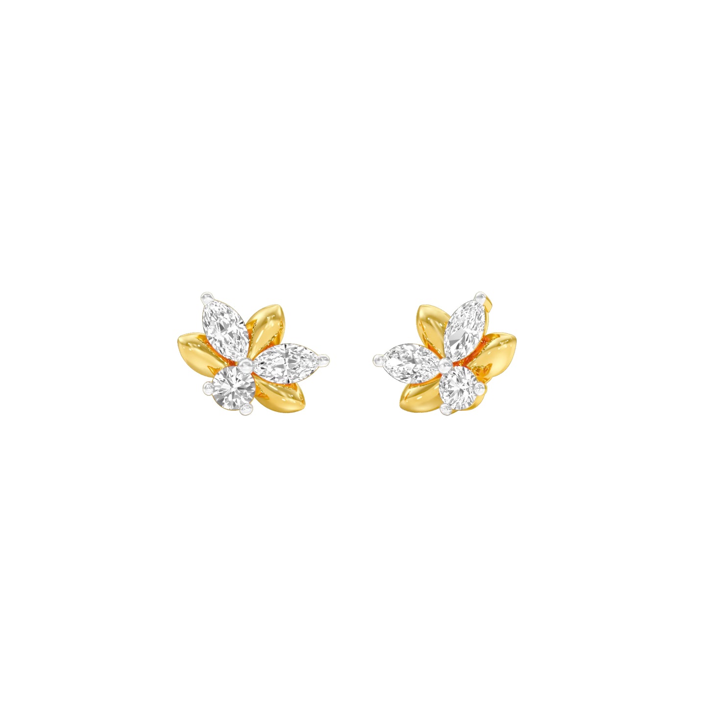 City-Ready Blossom Diamond Stud Earrings 18 KT / Yellow Gold