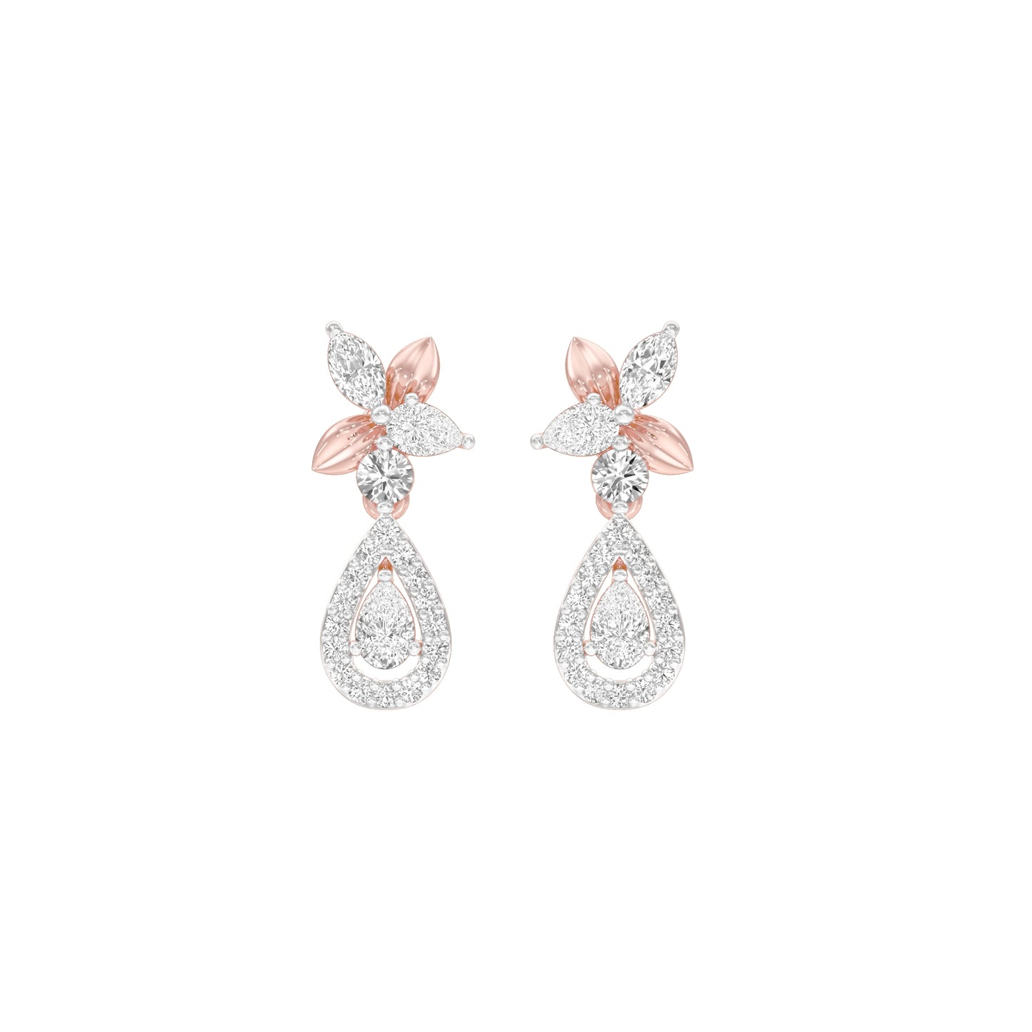 Lily Luminesce Diamond Drop Earrings 18 KT / Rose Gold