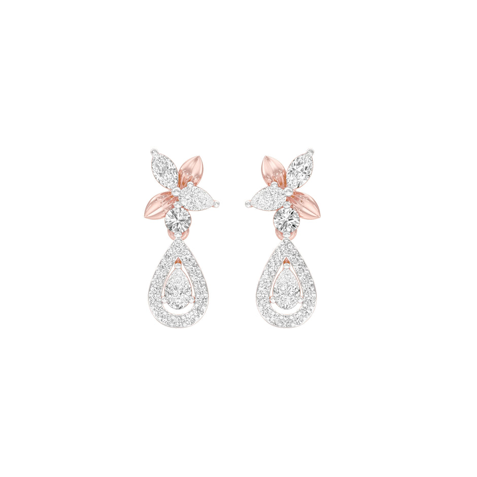 Lily Luminesce Diamond Drop Earrings 18 KT / Rose Gold