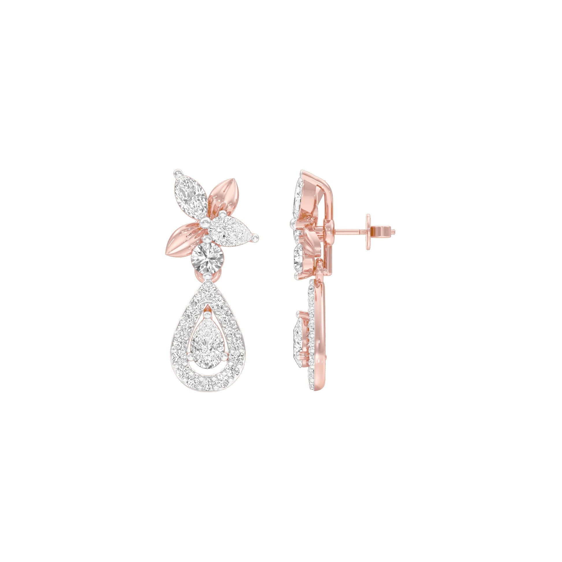 Lily Luminesce Diamond Drop Earrings 18 KT / Rose Gold