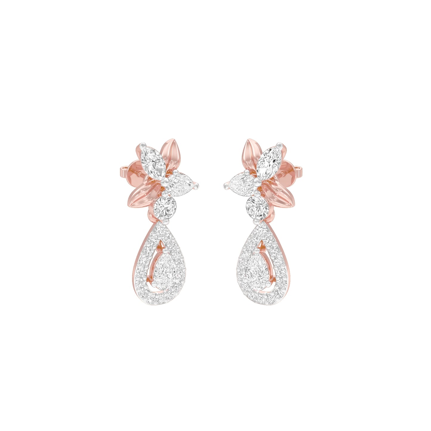 Lily Luminesce Diamond Drop Earrings 18 KT / Rose Gold