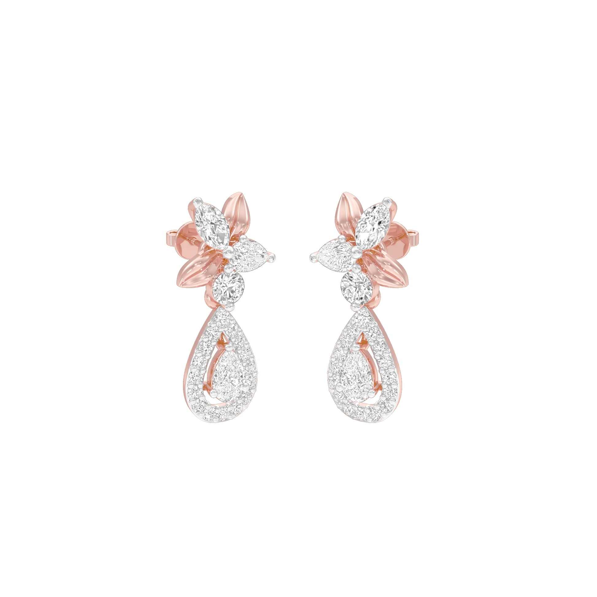Lily Luminesce Diamond Drop Earrings 18 KT / Rose Gold