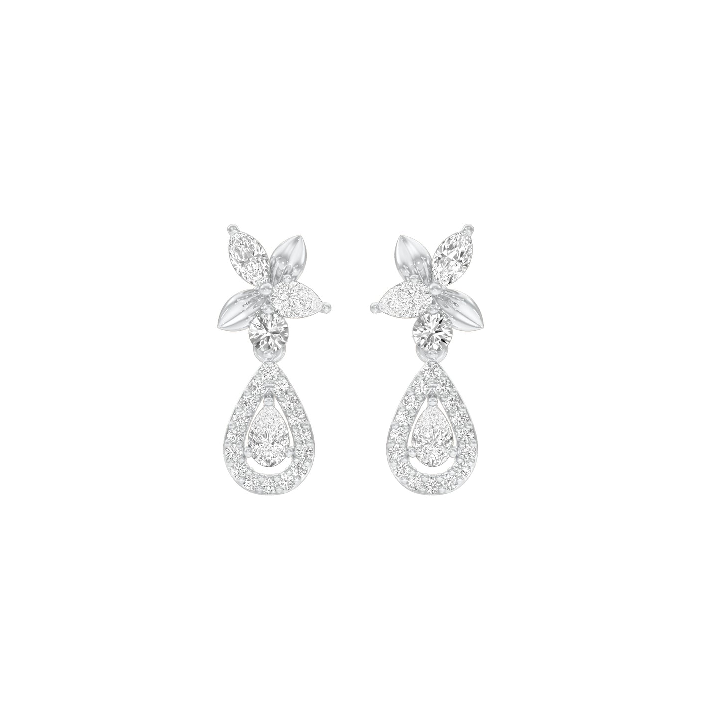 Lily Luminesce Diamond Drop Earrings 18 KT / White Gold