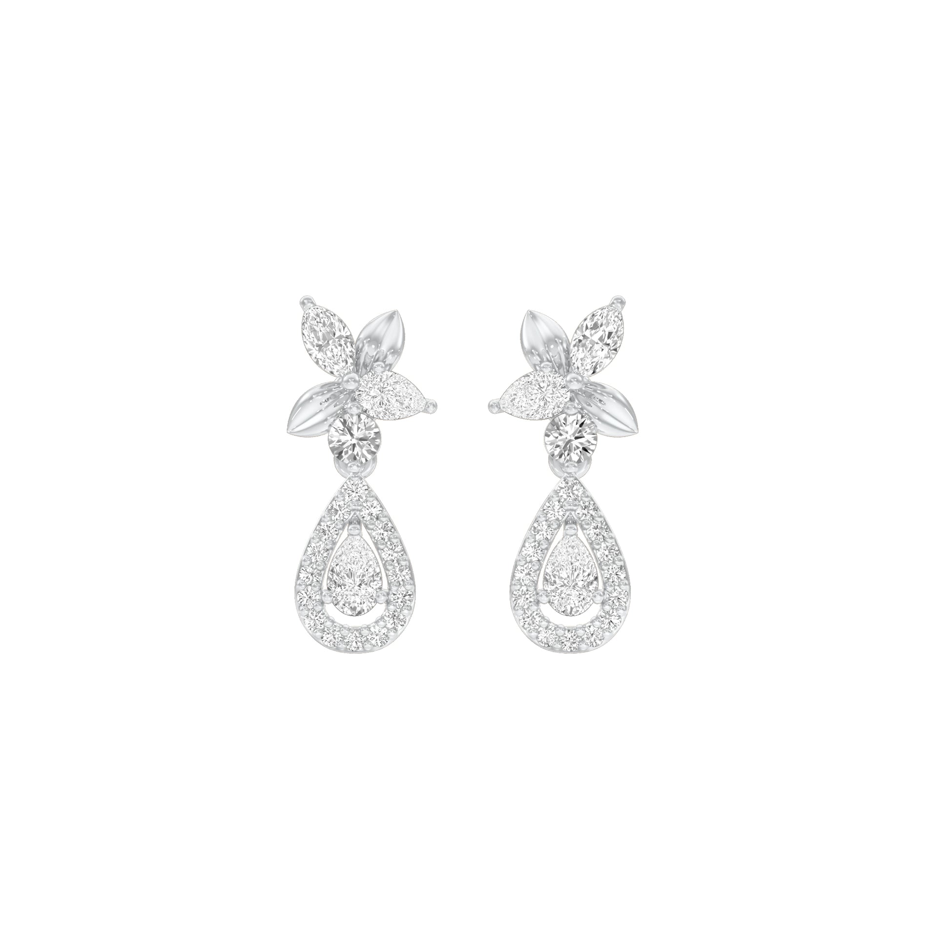 Lily Luminesce Diamond Drop Earrings 18 KT / White Gold