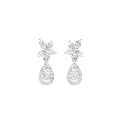 Lily Luminesce Diamond Drop Earrings 18 KT / White Gold