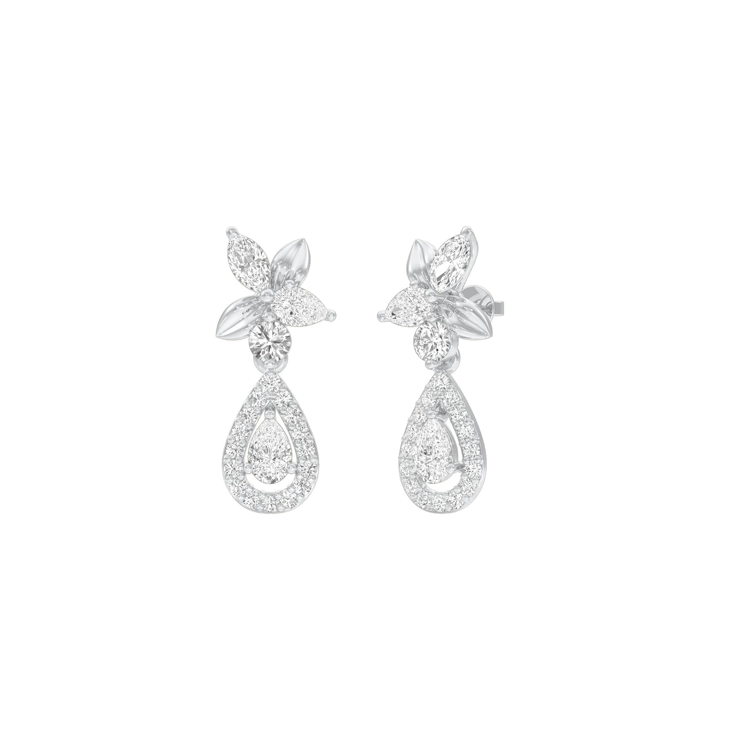 Lily Luminesce Diamond Drop Earrings 18 KT / White Gold