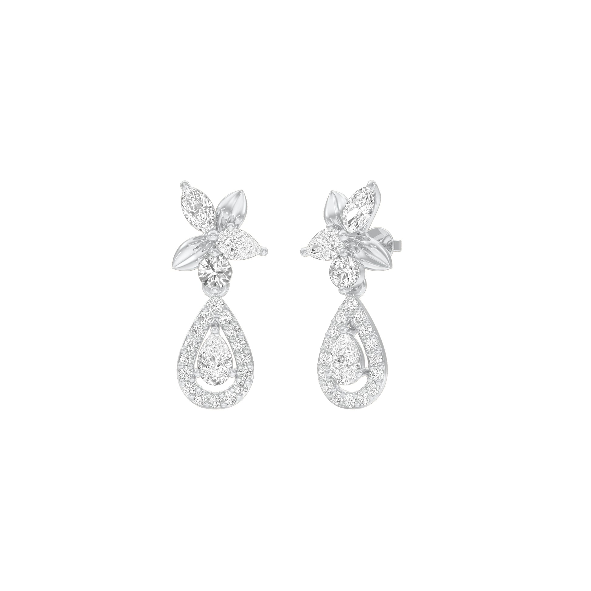 Lily Luminesce Diamond Drop Earrings 18 KT / White Gold
