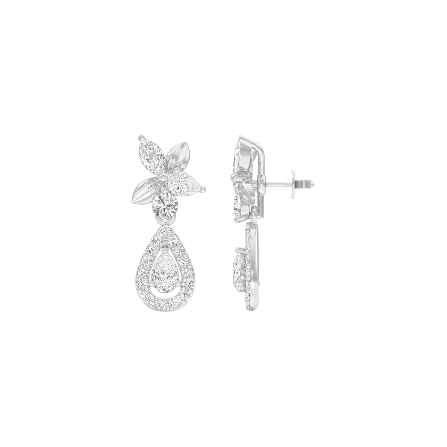 Lily Luminesce Diamond Drop Earrings 18 KT / White Gold