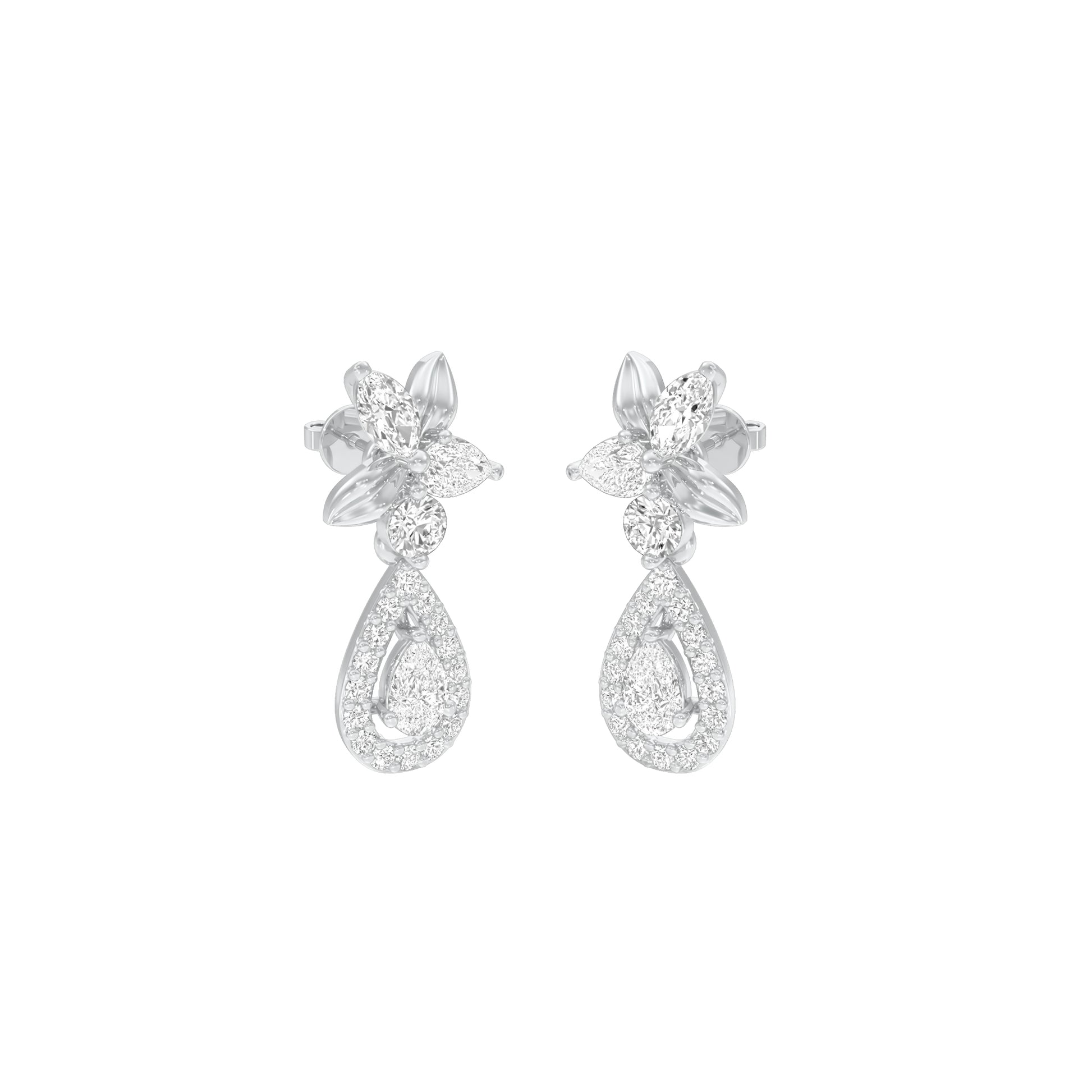 Lily Luminesce Diamond Drop Earrings 18 KT / White Gold