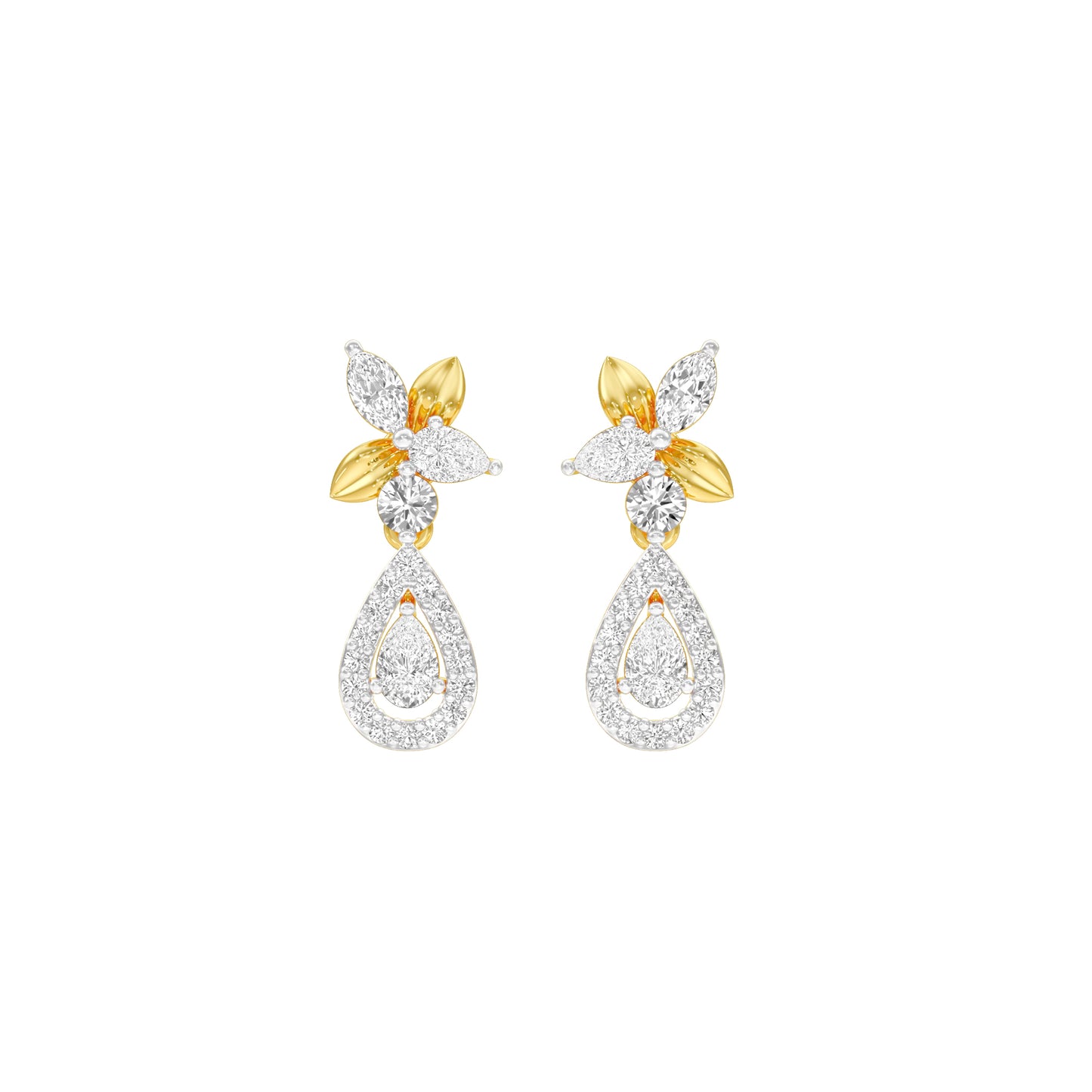 Lily Luminesce Diamond Drop Earrings 18 KT / Yellow Gold