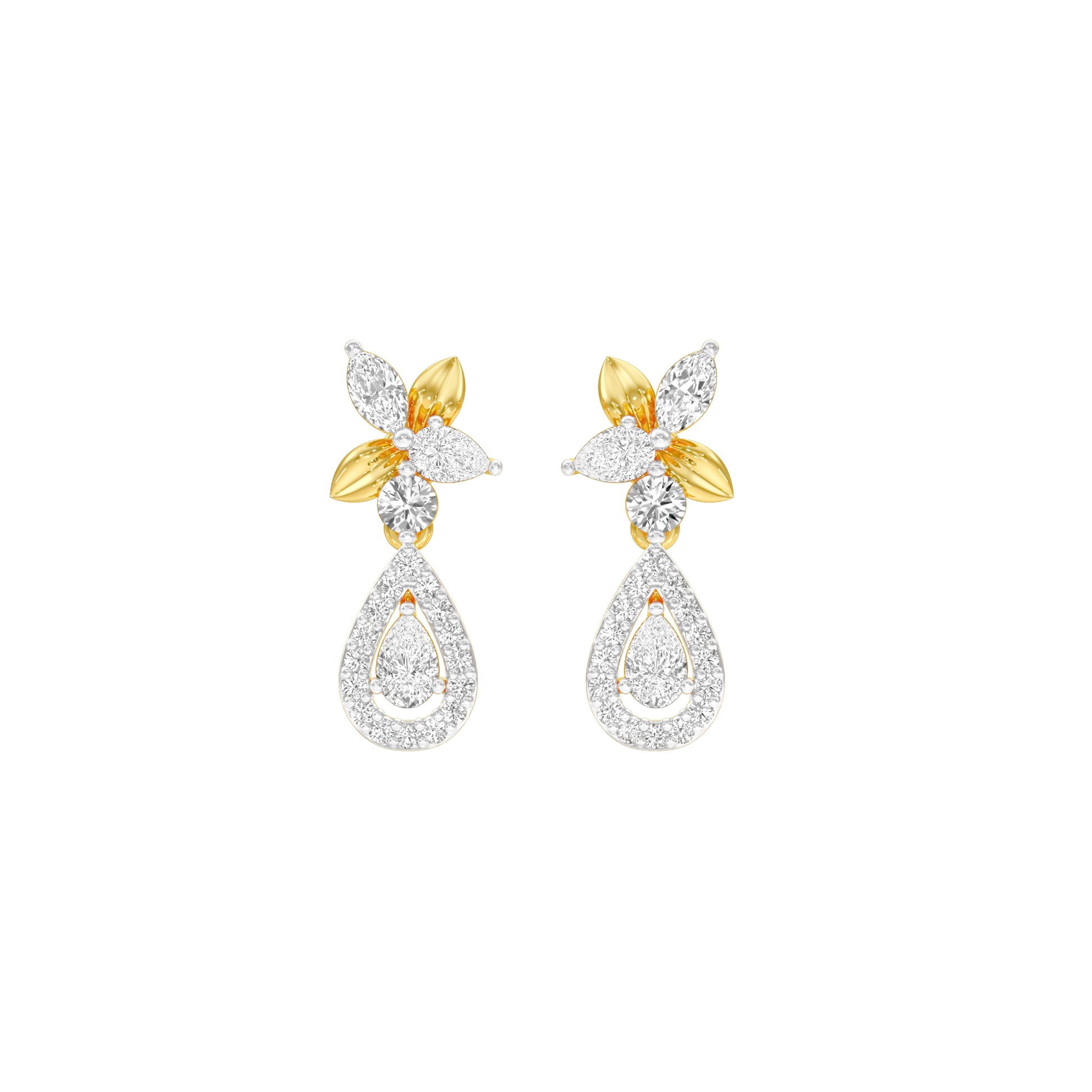 Lily Luminesce Diamond Drop Earrings 18 KT / Yellow Gold