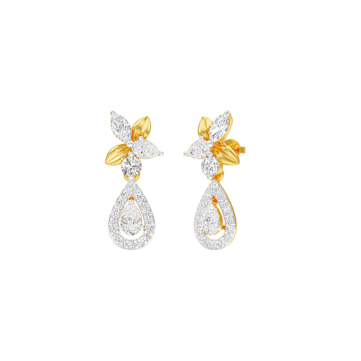 Lily Luminesce Diamond Drop Earrings 18 KT / Yellow Gold