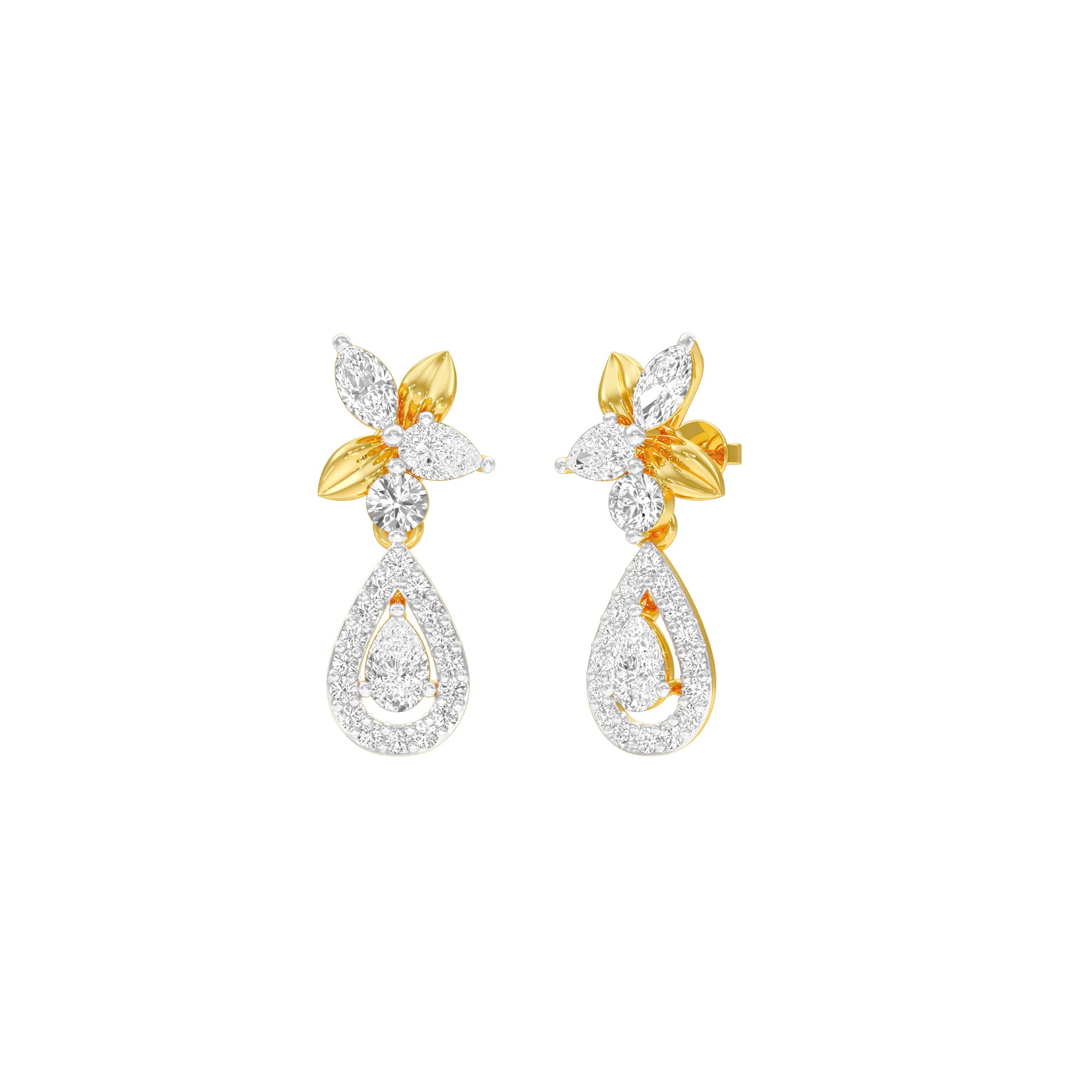 Lily Luminesce Diamond Drop Earrings 18 KT / Yellow Gold