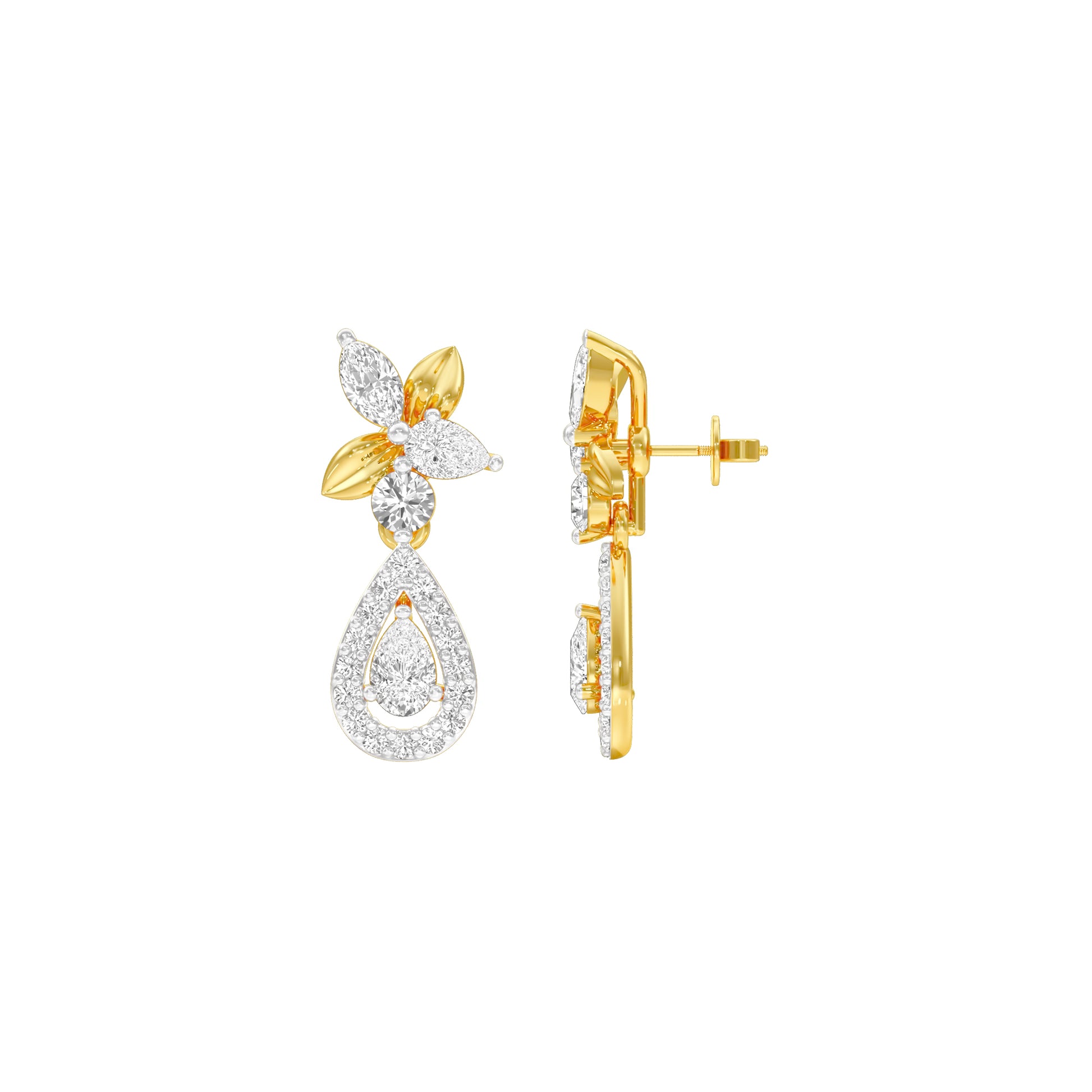 Lily Luminesce Diamond Drop Earrings 18 KT / Yellow Gold