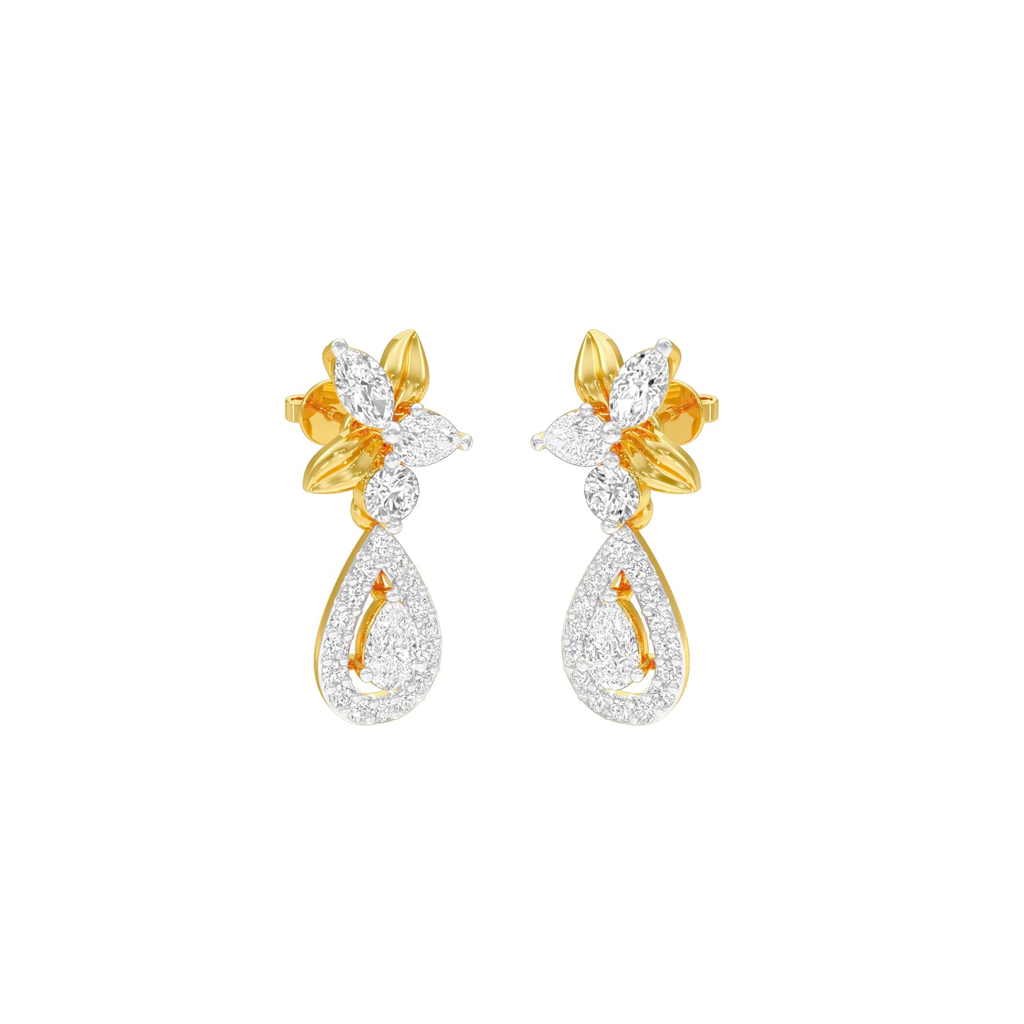 Lily Luminesce Diamond Drop Earrings 18 KT / Yellow Gold
