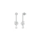 Floral Façade Diamond Drop Earrings 18 KT / White Gold
