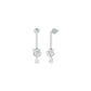 Floral Façade Diamond Drop Earrings 18 KT / White Gold