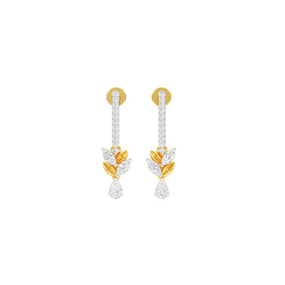 Floral Façade Diamond Drop Earrings 18 KT / Yellow Gold