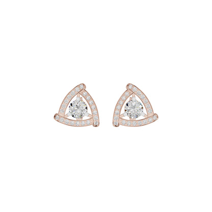 Triangular Trellis Diamond Earrings 18 KT / Rose Gold
