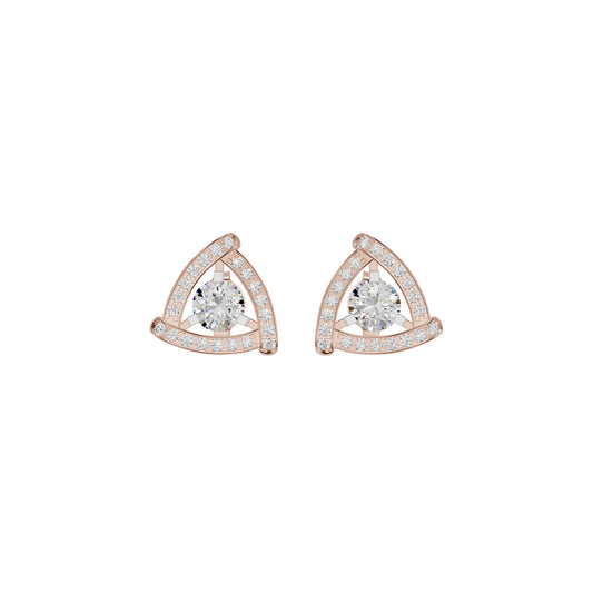 Triangular Trellis Diamond Earrings 18 KT / Rose Gold