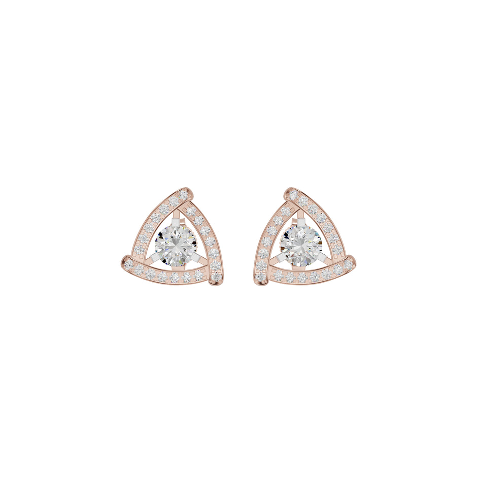 Triangular Trellis Diamond Earrings 18 KT / Rose Gold